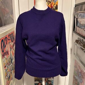 Vintage Official Award Purple Pull Over Sweater. MADE IN THE USA